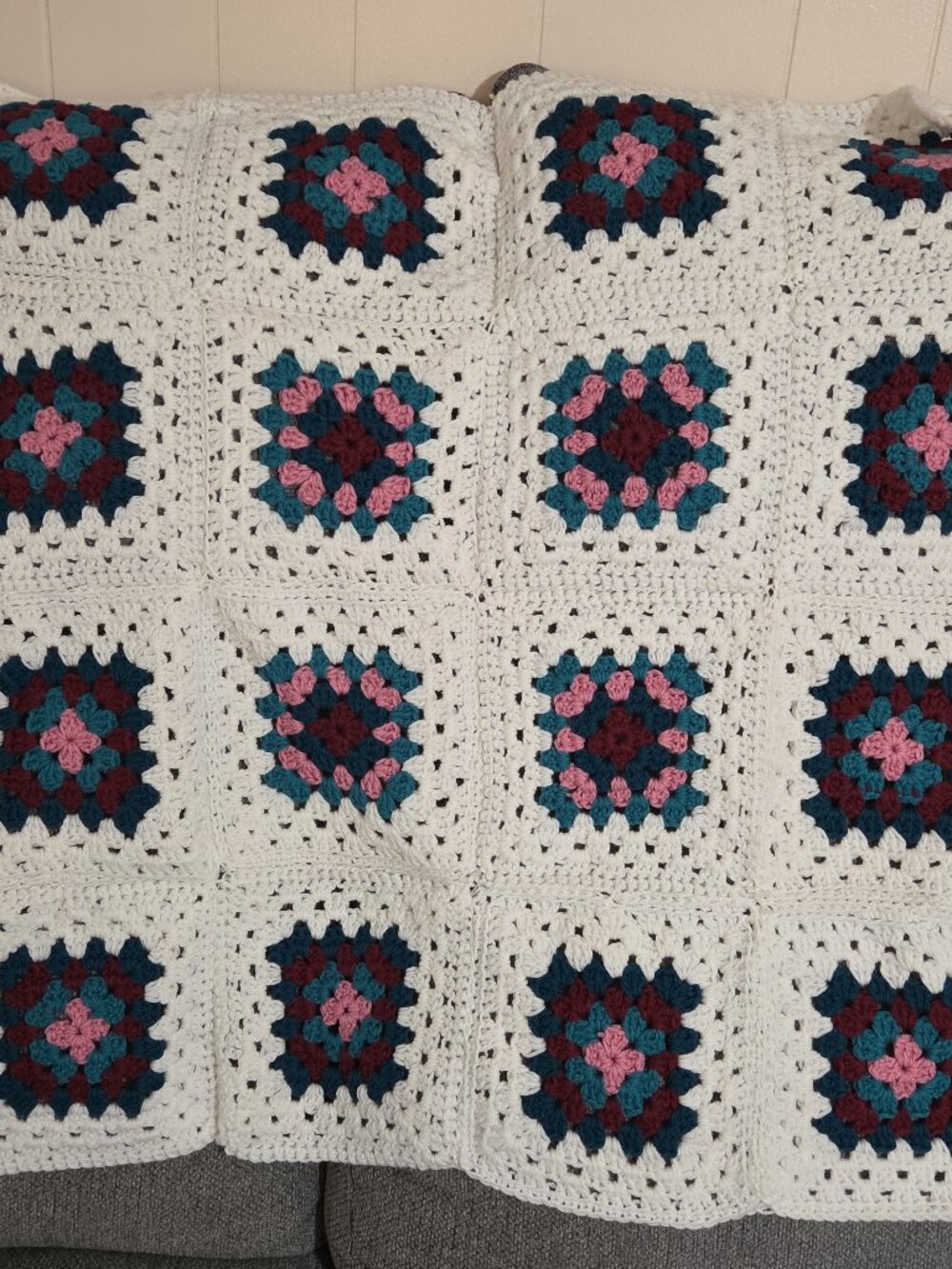 Handmade Crocheted Lap Quilt 32X32